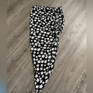 Black Skirt with White Flowers